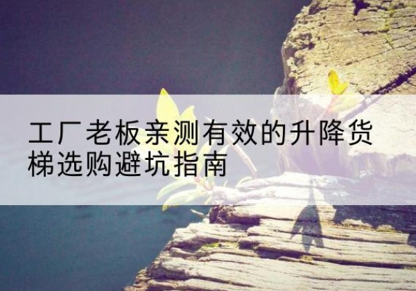 马尔康升降货梯怎么选-工厂老板亲测有效的升降货梯选购避坑指南